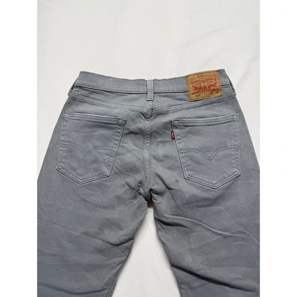 Levis 514‎ jeans Mens 30x32 Grey straight fit pants work casual Denim
